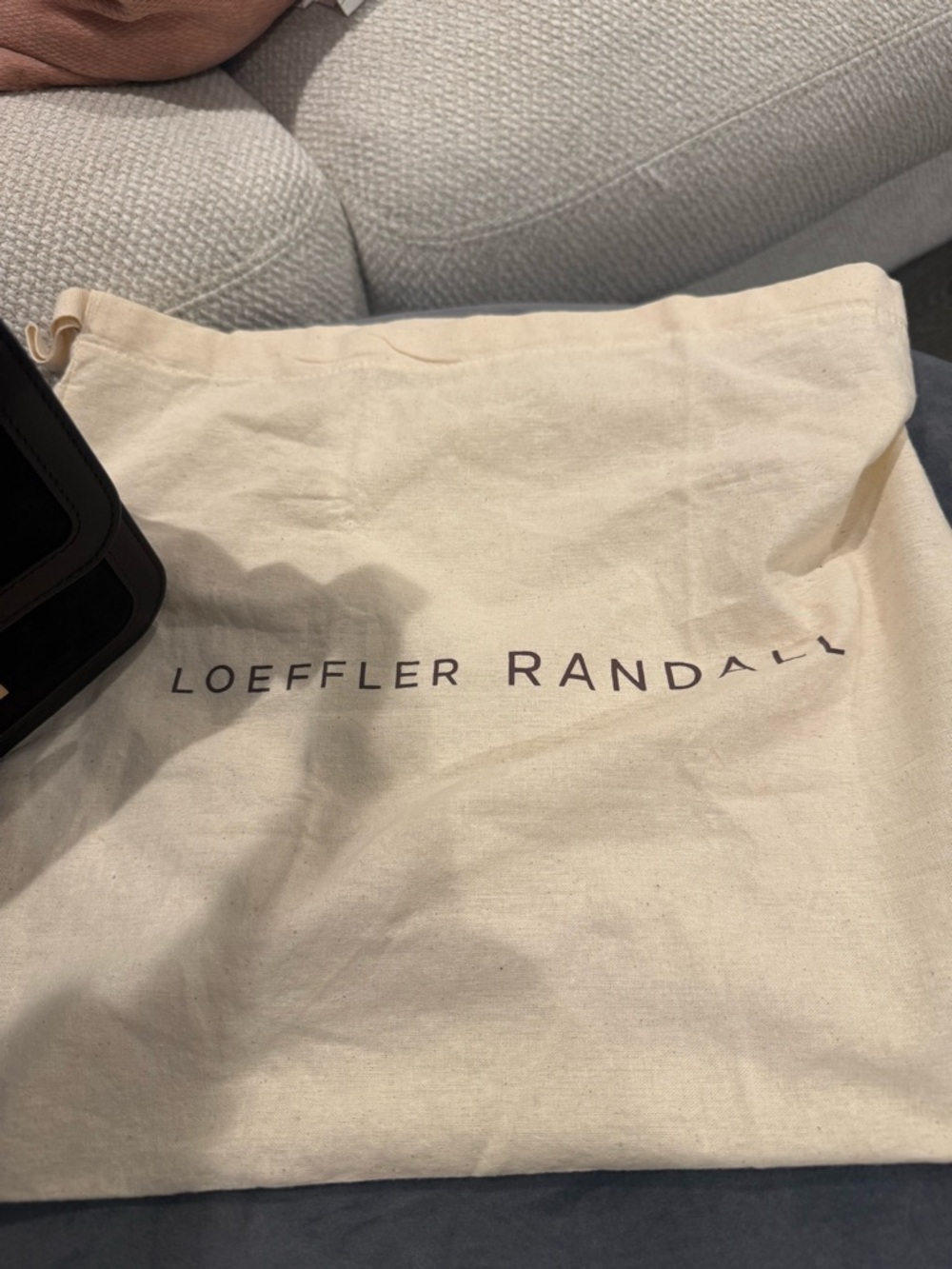 Chocolate Brown Suede Loeffler RandallCrossbody Bag with Gold Hardware - Picture 3 of 5